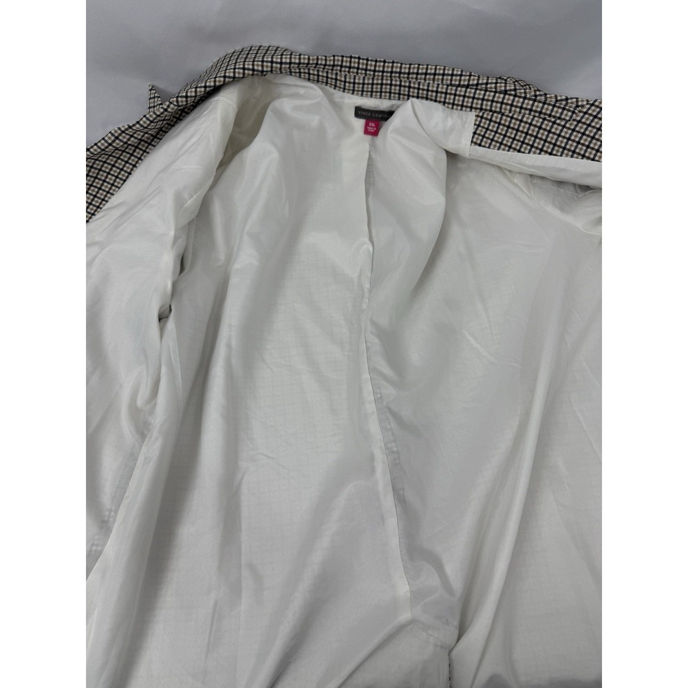 Vince Camuto Plaid Blazer Brown Black Cream Stretch Knit Lined Womens Size XXL - Picture 11 of 12